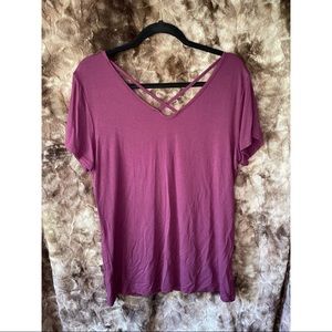 V-neck Strap Tee Shirt - XL
